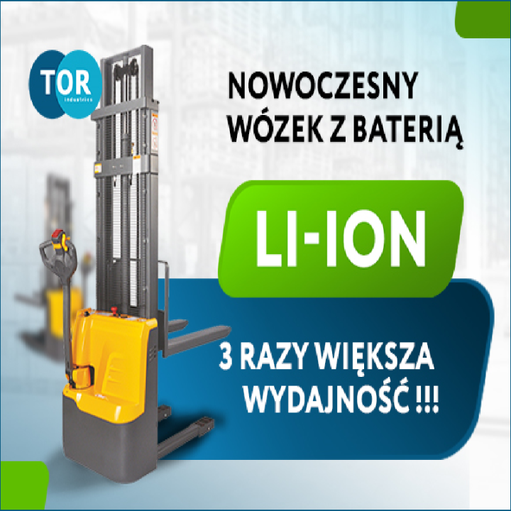 Wózek elektryczny podnośnikowy samojezdny CDD15R-E 1.5TX3,3M Li-ion bateria