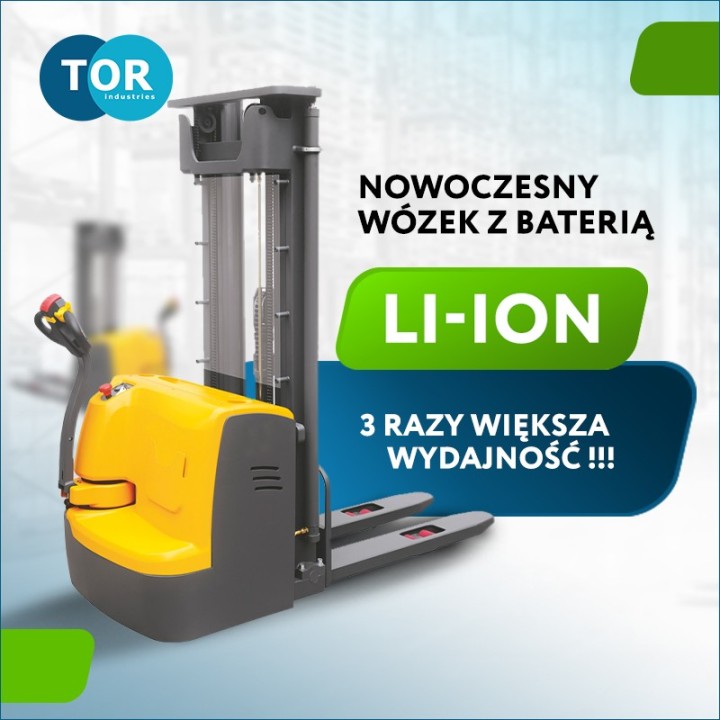 Wózek paletowy elektryczny podnośnikowy z platformą CDDK15-III 1,5Tx5,6M Li-ion bateria